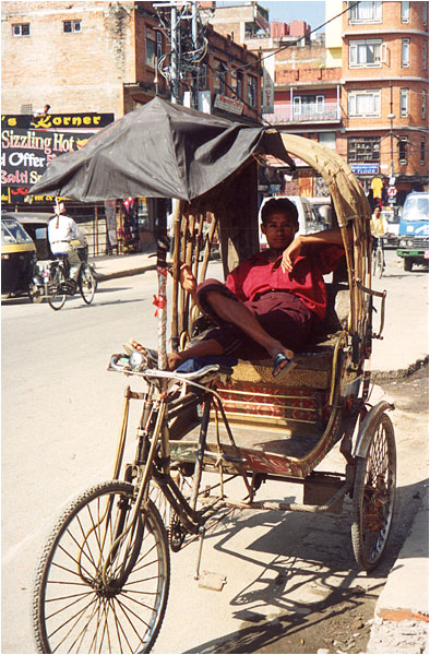 Rikschafahrer in Thamel.
