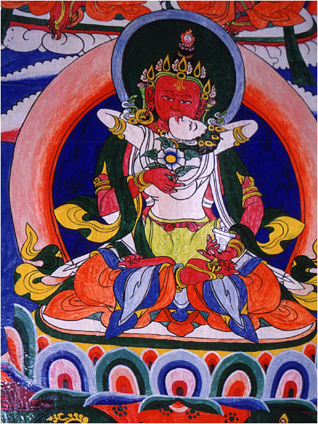 Budda in erotischer Darstellung.