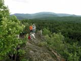 Blick vom Kletterfelsen Meisenstein zum Inselsberg 