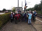 Ansage durch Eckardt Welscher auf dem Bahnhof Beuren