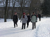 im Schlopark, nach dem Blick in die Orangerie und auf das schon begonnene Perthes-Forum