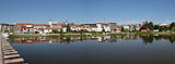 Stadtsilhouette Tirschenreuth von der Spannbandbrcke ber den Fischhofteich