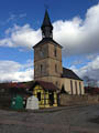 die Kirche von Rabis hat eine sehr schne Renaissancedecke - restauriert vom Maler Jhrling