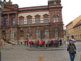 eine der schnsten Natursteinfassaden von Weimar - die Hauptpost am Goetheplatz