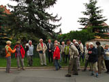 Aufstellung zur Einweisungsbesprechung durch den Wanderleiter Gottfried Vogel