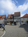 Fachwerkhuser mit schmuckvollem Fachwerk auf dem Markt Themar