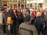 Start der Exkursion am S-Bahnausgang Markt Leipzig