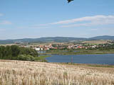 Rckblick auf die Breitunger Teiche und den Thringer Wald mit Inselsberg