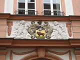 am Rathaus Schleiz findet man das Wappen der Stadt mit dem Wisent (Hinweis auf den Fluß Wisenta) am Rathaus Schleiz findet man das Wappen der Stadt mit dem Wisent (Hinweis auf den Fluß Wisenta)