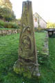 dreiseitiger barocker Grabstein auf dem Saalborner Friedhof!