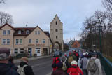 Zugang zum Altstadtgebiet ueber die Saalebruecke