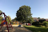 "Stärkungsrast" am neuen Spielplatz in Schwerstedt.