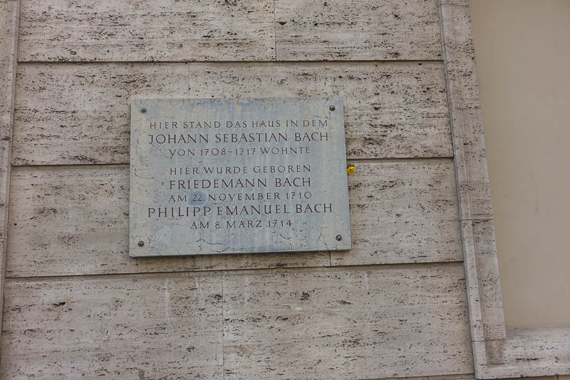 Noch ein kurzer Weg zum nicht mehr vorhandenen Wohnhaus des gro&szlig;en Komponisten J.S. Bach am Markt!